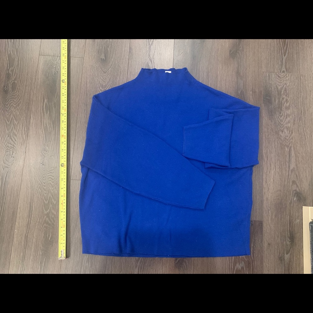 H&M women oversized cowl neck sweater blue soft
